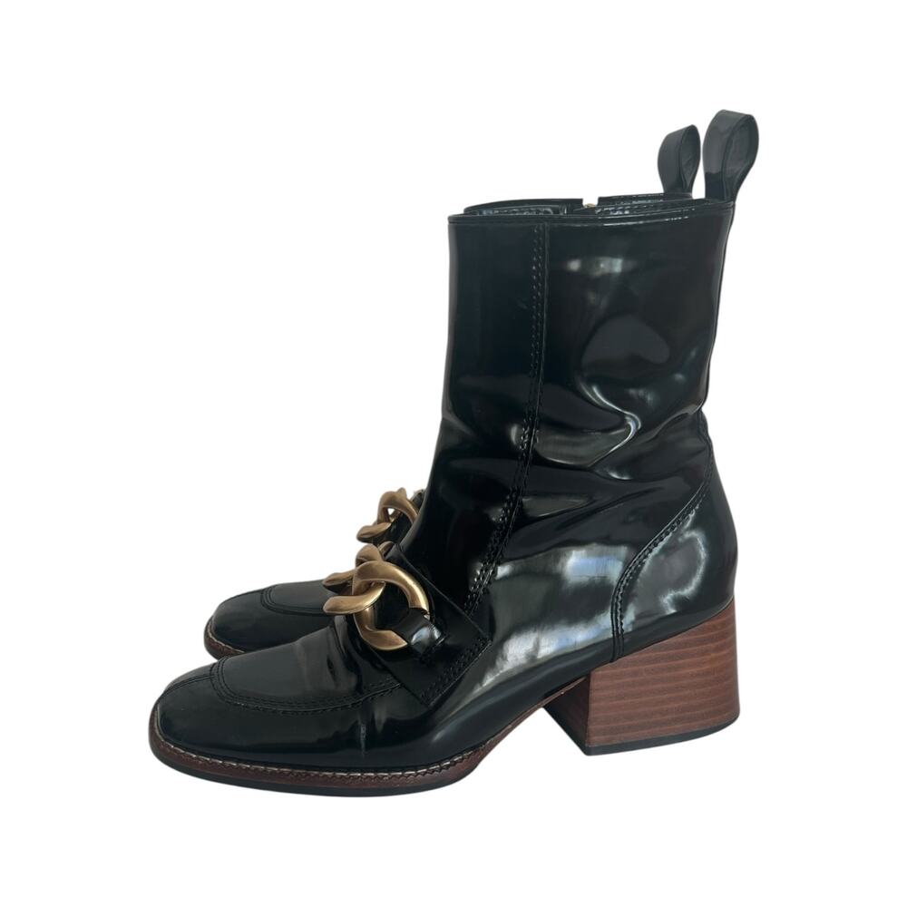 Steve Madden Loreen Patent Leather Black Boots Size 7 - Picture 3 of 12